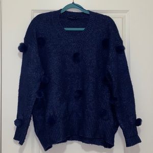 Dark blue PomPom Zara sweater